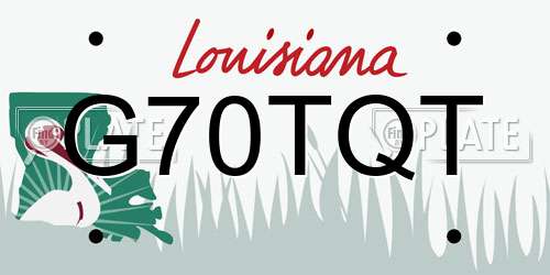G70TQT Louisiana License Plate