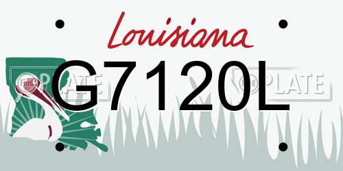 G7120L Louisiana License Plate