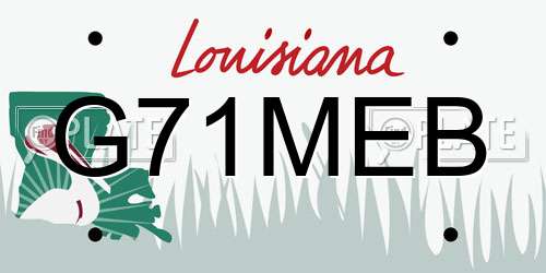 G71MEB Louisiana License Plate