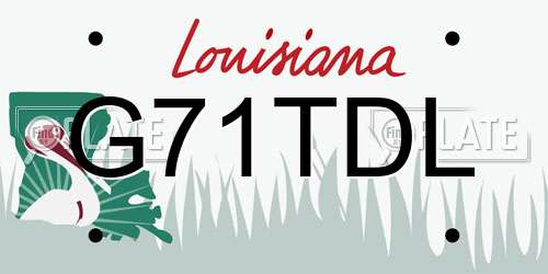 G71TDL Louisiana License Plate