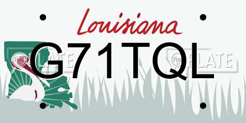 G71TQL Louisiana License Plate
