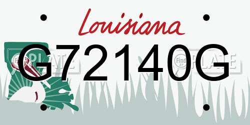 G72140G Louisiana License Plate