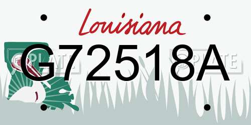 G72518A Louisiana License Plate