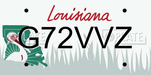 G72VVZ Louisiana License Plate