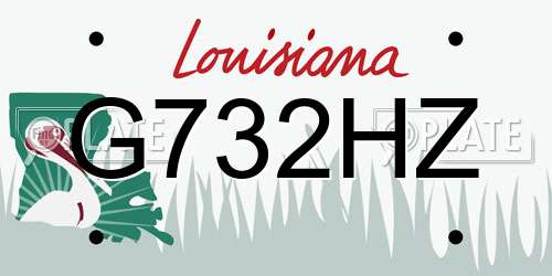 G732HZ Louisiana License Plate