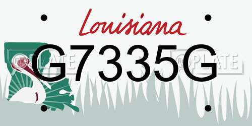 G7335G Louisiana License Plate