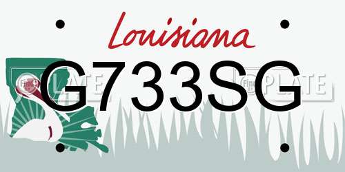 G733SG Louisiana License Plate
