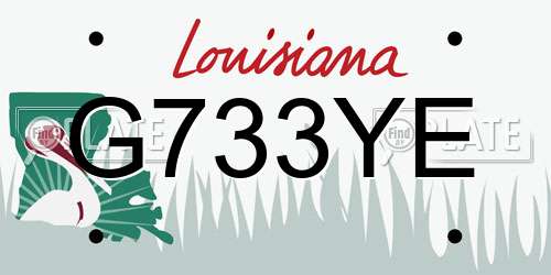 G733YE Louisiana License Plate
