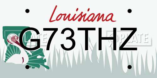 G73THZ Louisiana License Plate