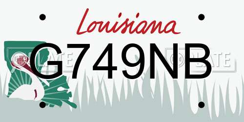G749NB Louisiana License Plate