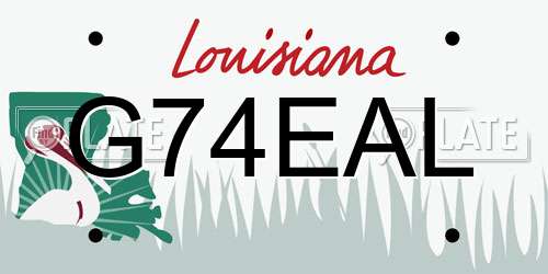 G74EAL Louisiana License Plate
