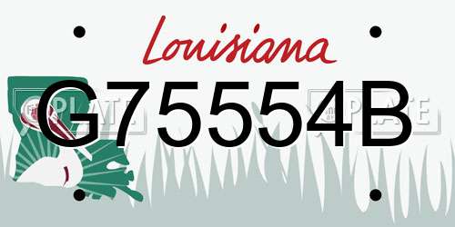 G75554B Louisiana License Plate