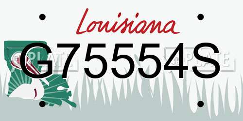 G75554S Louisiana License Plate