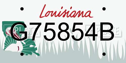 G75854B Louisiana License Plate