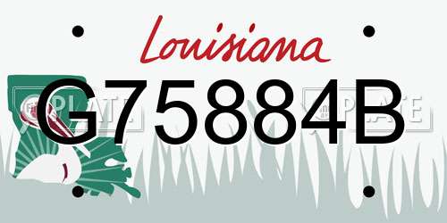 G75884B Louisiana License Plate