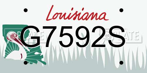 G7592S Louisiana License Plate
