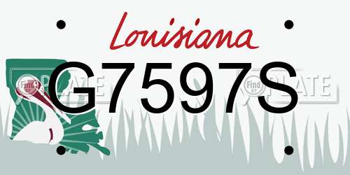 G7597S Louisiana License Plate