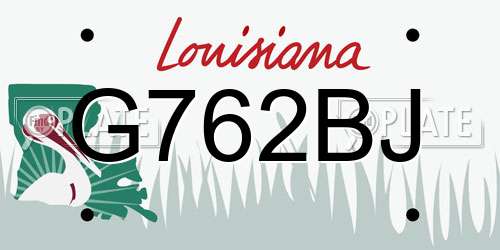 G762BJ Louisiana License Plate