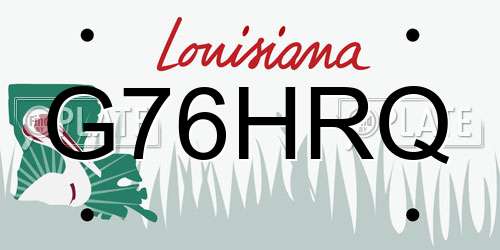 G76HRQ Louisiana License Plate