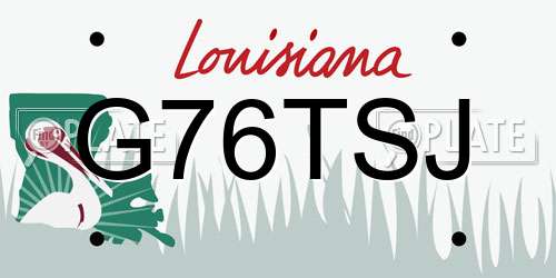 G76TSJ Louisiana License Plate
