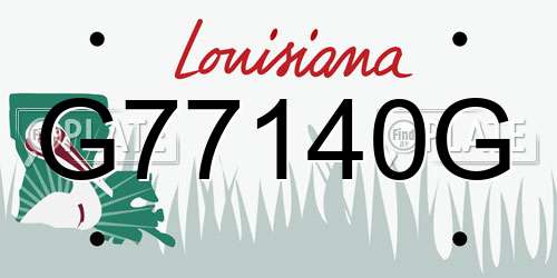 G77140G Louisiana License Plate
