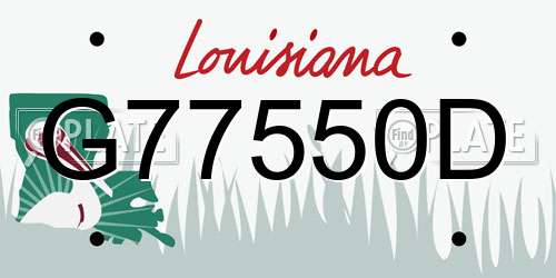 G77550D Louisiana License Plate