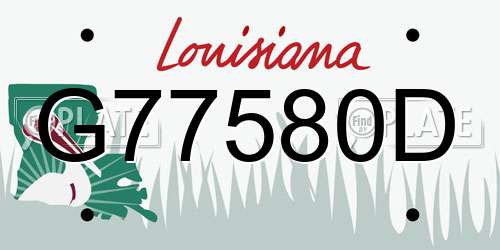 G77580D Louisiana License Plate