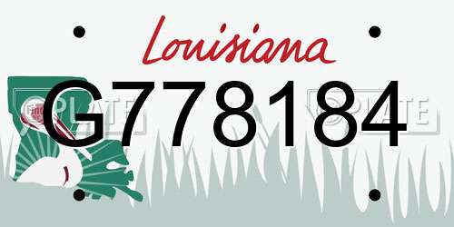 G778184 Louisiana License Plate