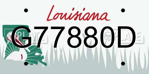 G77880D Louisiana License Plate