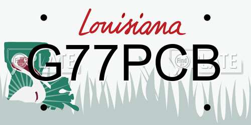G77PCB Louisiana License Plate