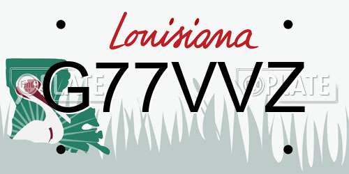 G77VVZ Louisiana License Plate