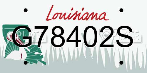 G78402S Louisiana License Plate
