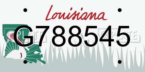 G788545 Louisiana License Plate