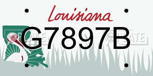 G7897B Louisiana License Plate