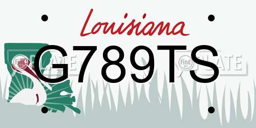 G789TS Louisiana License Plate