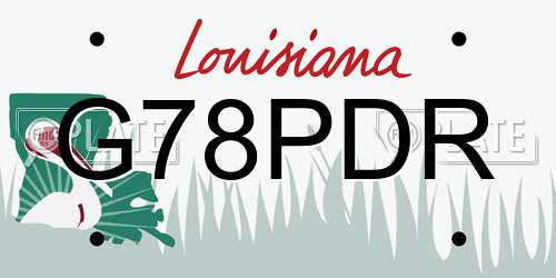 G78PDR Louisiana License Plate