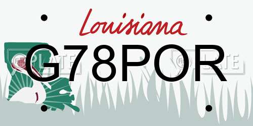 G78POR Louisiana License Plate