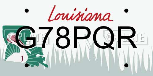 G78PQR Louisiana License Plate