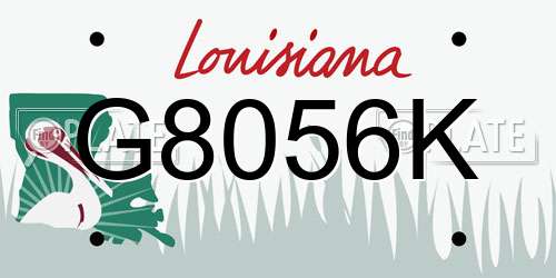G8056K Louisiana License Plate