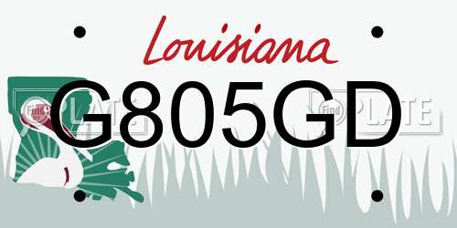 G805GD Louisiana License Plate