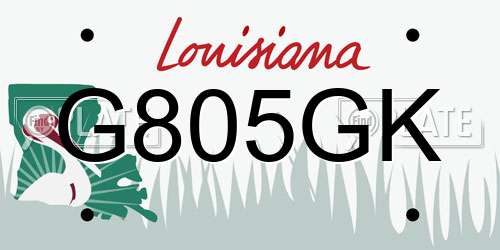 G805GK Louisiana License Plate