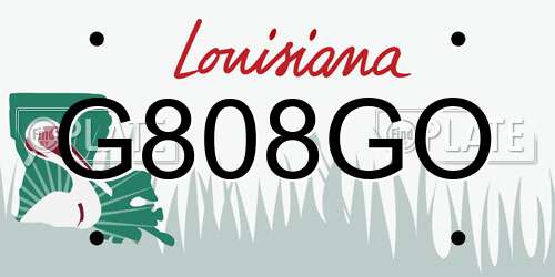 G808GO Louisiana License Plate