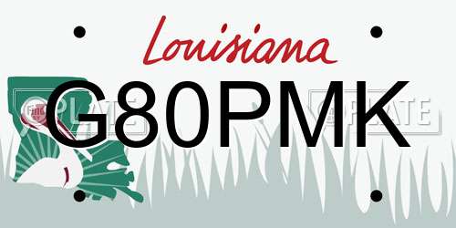 G80PMK Louisiana License Plate