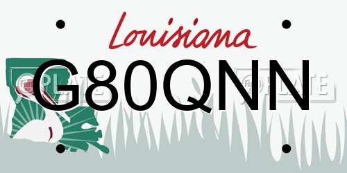 G80QNN Louisiana License Plate