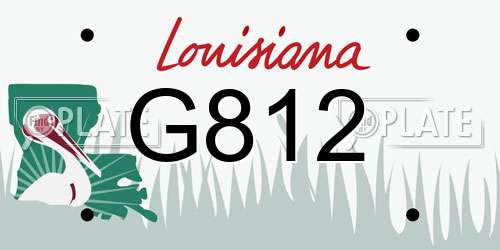 G812 Louisiana License Plate