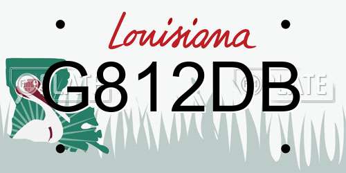 G812DB Louisiana License Plate