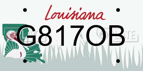 G817OB Louisiana License Plate