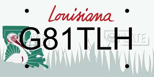 G81TLH Louisiana License Plate