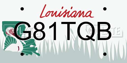 G81TQB Louisiana License Plate