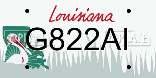 G822AI Louisiana License Plate